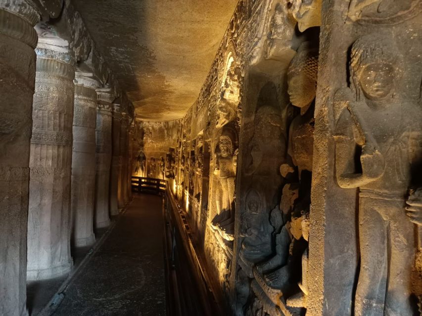 From Aurangabad: Ajanta & Ellora Day Tour with All Inclusion - Ellora Caves: three religions, one complex, and Kailasa Temple