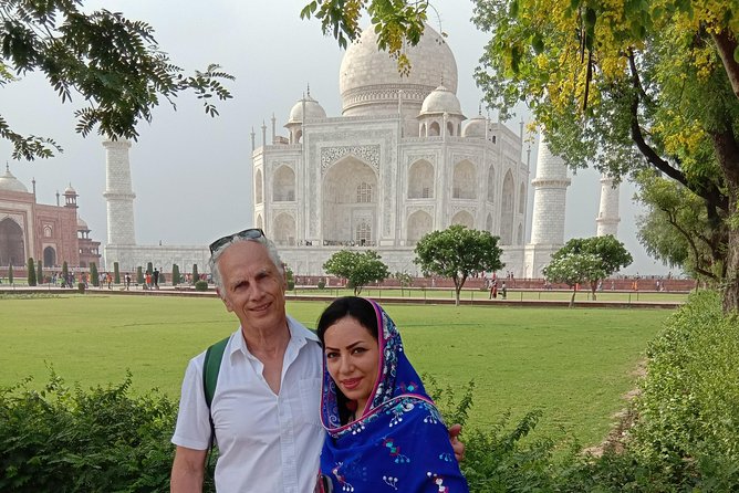 From Delhi: Private Taj Mahal day tour by Car - Entering the Taj Mahal with a guide who explains what to look for