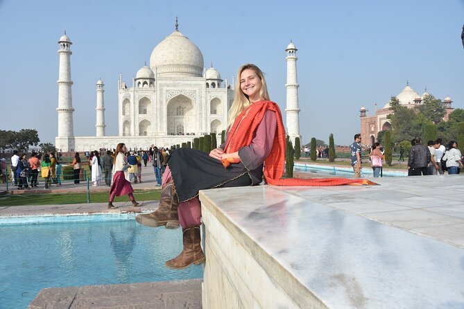 From Delhi: Taj Mahal Sunrise Tour w/ Elephant Conservation - Entering the Taj Mahal with a guide and a plan for photos