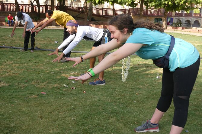 Guided Morning Bicycle Tour with Food Tasting in Jaipur - Govind Devji Temple Garden: laughing yoga and local food smells
