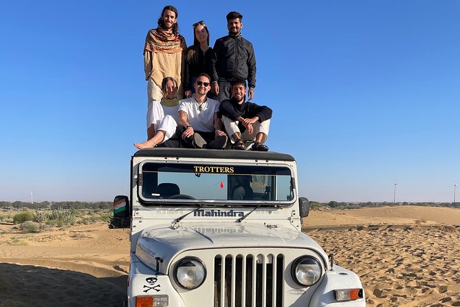 Half Day Sunset Camel Safari Jaisalmer - From jeeps into the dunes, then one camel per person