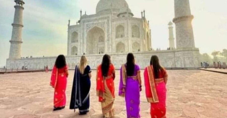 Taj Mahal with Professional Photoshoot - Hotel meeting, skip-line arrival, and the quick cloth shop stop