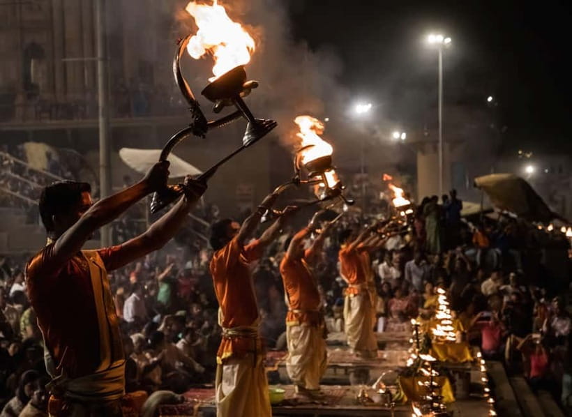 Varanasi Landmark Evening City Tour - Aarti & Boating - Starting at Shivala Ghat, then rolling through the ghats